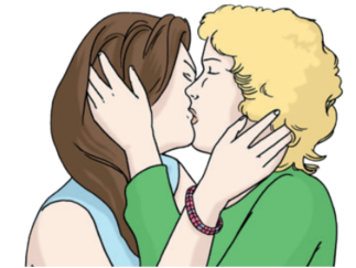 Ein Mann und eine Frau, die sich küssen